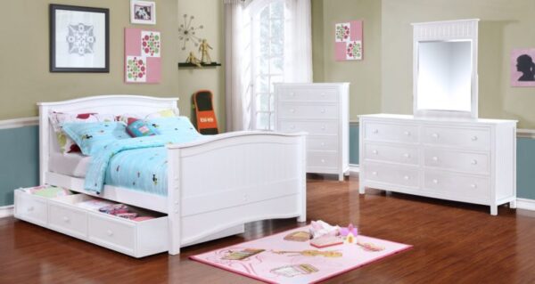 Sydney Full Size Bed (White, Espresso & Rustic Pecan)