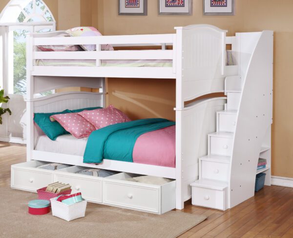 Sydney Full over Full Bunk Bed (White, Espresso & Rustic Pecan) - Image 3