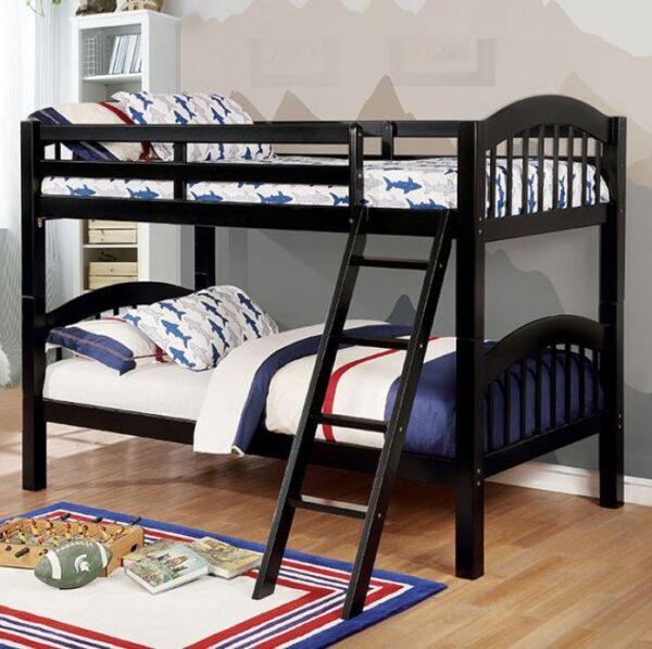 Tony Twin over Twin Bunk Bed (Gray, White, Black, Cherry and Oak) - Image 2