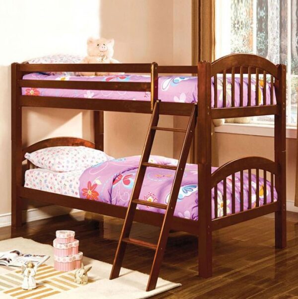 Tony Twin over Twin Bunk Bed (Gray, White, Black, Cherry and Oak) - Image 4