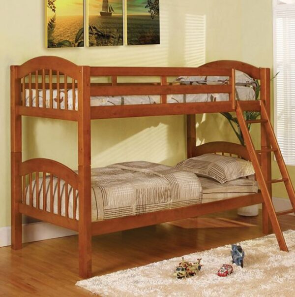 Tony Twin over Twin Bunk Bed (Gray, White, Black, Cherry and Oak) - Image 5