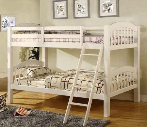 Tony Twin over Twin Bunk Bed (Gray, White, Black, Cherry and Oak) - Image 3