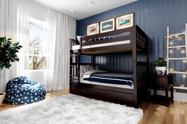 Jackpot Cambridge Full/Full Bunk Bed in Espresso