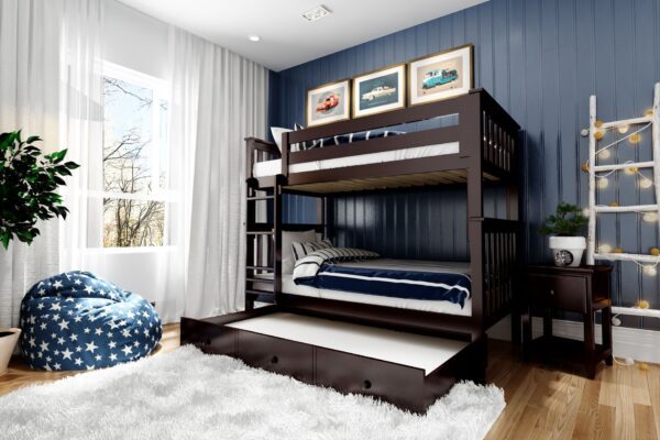 Jackpot Cambridge Full/Full Bunk Bed in Espresso - Image 3