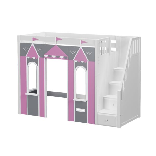 Maxtrix Play House High Loft Bed (White, Natural and Chestnut) - Image 15