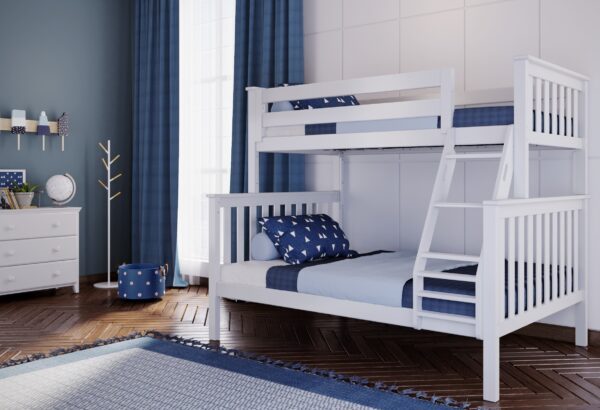 Jackpot Kent Twin/Full Bunk Bed in White - Image 2