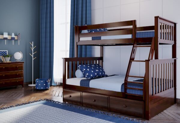 Jackpot Kent Twin/Full Bunk Bed in Espresso