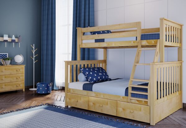 Jackpot Kent Twin/Full Bunk Bed in Natural