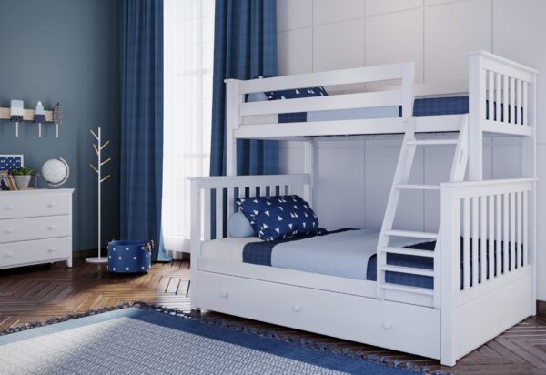 Jackpot Kent Twin/Full Bunk Bed in White