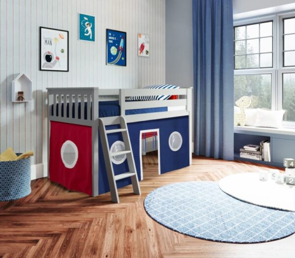 Jackpot York Loft Bed With Blue/Red Tent