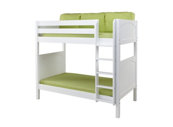 Max Panel Bunk Bed w/ Straight Ladder in White