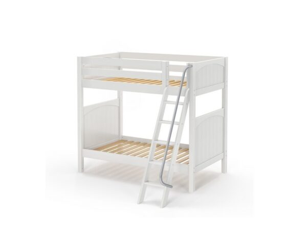 Max Panel Bunk Bed w/ Slanted Ladder in White
