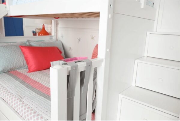 Maxtrix Twin over Full Staircase Bunk Bed with Slide (White, Natural and Chestnut) - Image 8