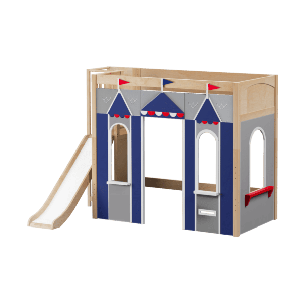 Maxtrix Play House High Loft Bed (White, Natural and Chestnut) - Image 6