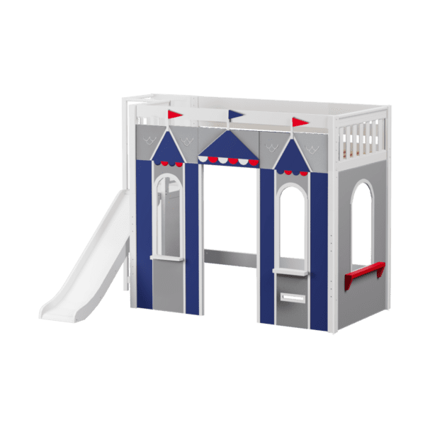 Maxtrix Play House High Loft Bed (White, Natural and Chestnut) - Image 7