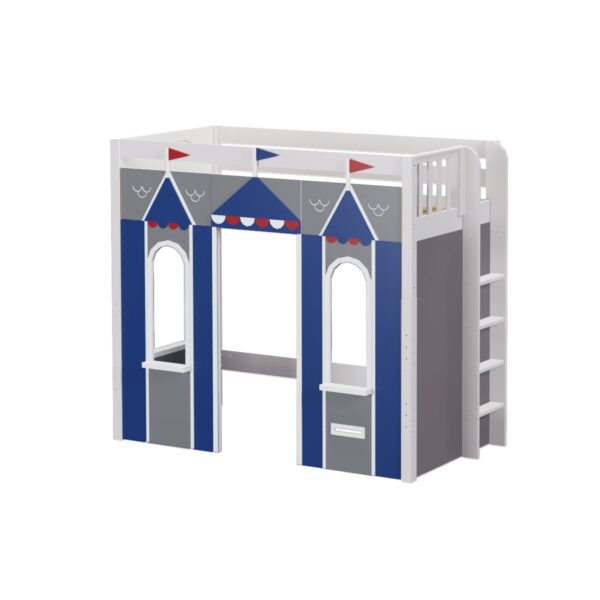 Maxtrix Play House High Loft Bed (White, Natural and Chestnut) - Image 11