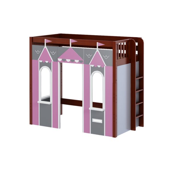 Maxtrix Play House High Loft Bed (White, Natural and Chestnut) - Image 13