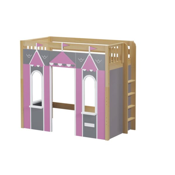 Maxtrix Play House High Loft Bed (White, Natural and Chestnut) - Image 14