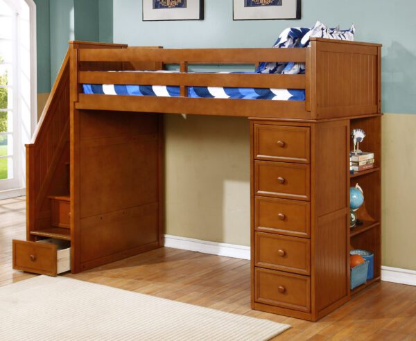 Multifunction Staircase Loft Bed (White, Espresso, Rustic Pecan, Graphite Grey & Weathered Grey) - Image 3