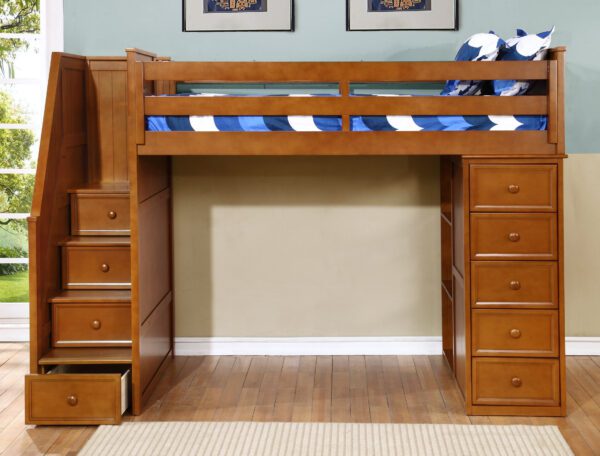 Multifunction Staircase Loft Bed (White, Espresso, Rustic Pecan, Graphite Grey & Weathered Grey) - Image 5