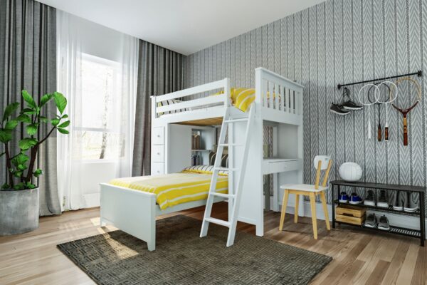 Jackpot Kensington Loft Bed in White - Image 3