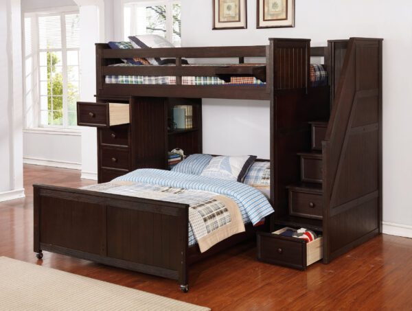 Multifunction Staircase Loft Bed (White, Espresso, Rustic Pecan, Graphite Grey & Weathered Grey) - Image 7