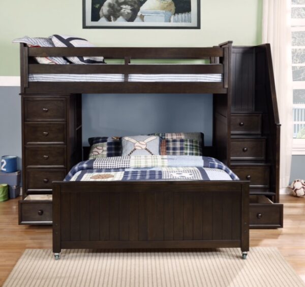 Multifunction Staircase Loft Bed (White, Espresso, Rustic Pecan, Graphite Grey & Weathered Grey) - Image 9