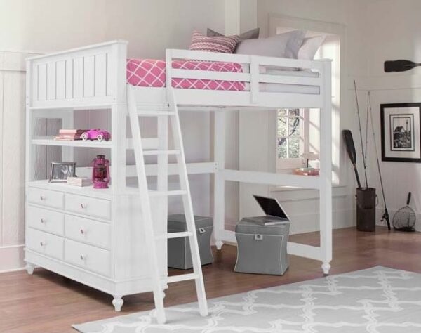 Beach House Full Size Loft in White