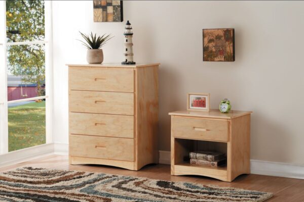 Belden Collection 1 Drawer Nightstand (Grey, White, Natural, Dark Cherry) - Image 4