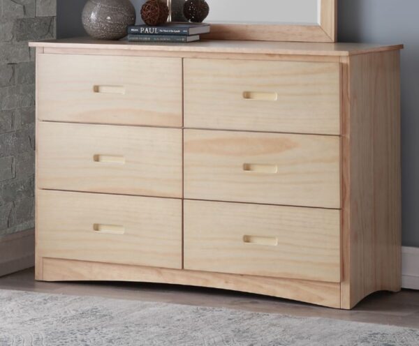Belden Collection 6 Drawer Double Dresser (Grey, White, Natural, Dark Cherry) - Image 6