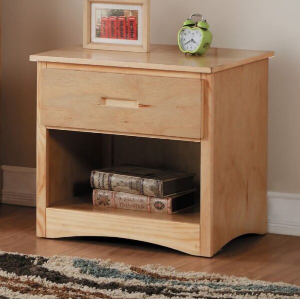Belden Collection 1 Drawer Nightstand (Grey, White, Natural, Dark Cherry) - Image 5