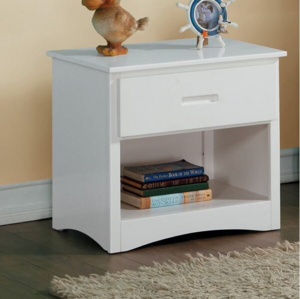 Belden Collection 1 Drawer Nightstand (Grey, White, Natural, Dark Cherry) - Image 3