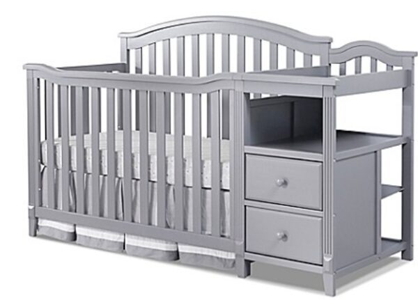 Callie Combo Crib and Changer Station (Grey and Espresso)