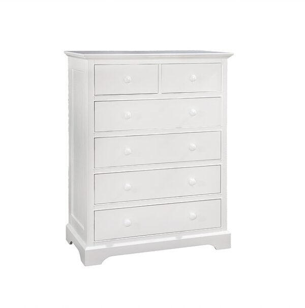 Charlie 6 Drawer Chest (White, Espresso, Rustic Pecan, Graphite Grey, Weathered Grey) - Image 3