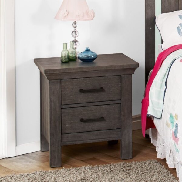 Cleo 2 Drawer Nightstand (Vintage White & Distressed Grey)