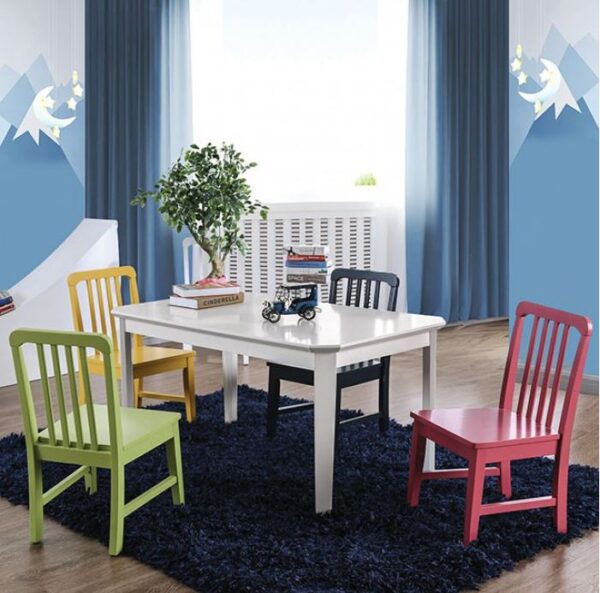 Colorful Rectangular Table and Chair Set