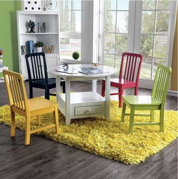 Colorful Round Table and Chair Set