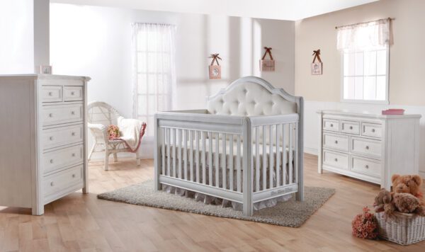 Crystal Forever Convertible Crib (Vintage White and Granite)