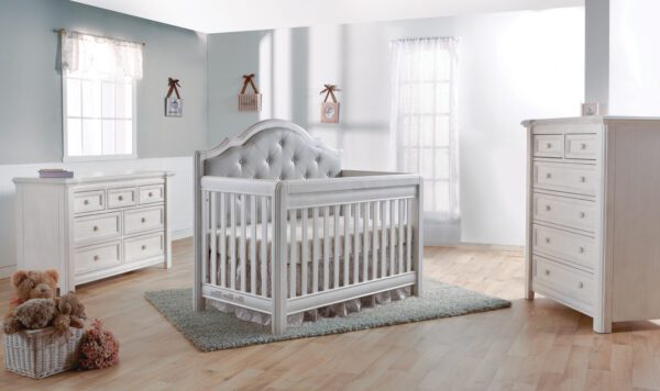 Crystal Forever Convertible Crib (Vintage White and Granite) - Image 3