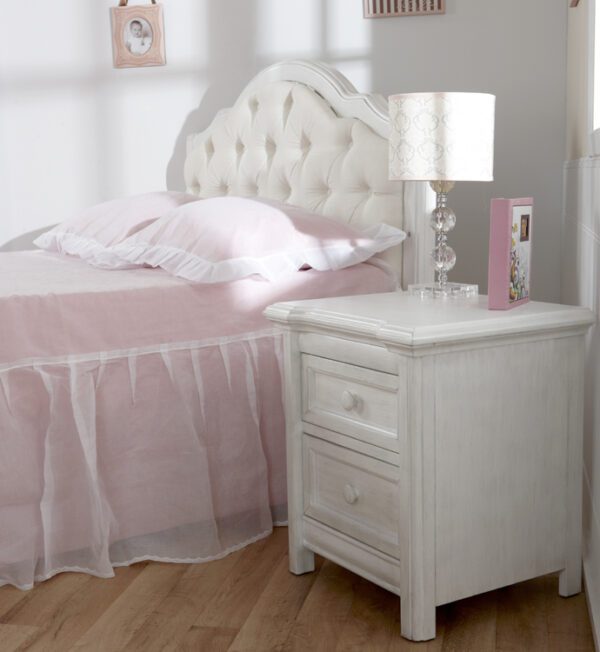 Crystal Nightstand (Vintage White and Granite)