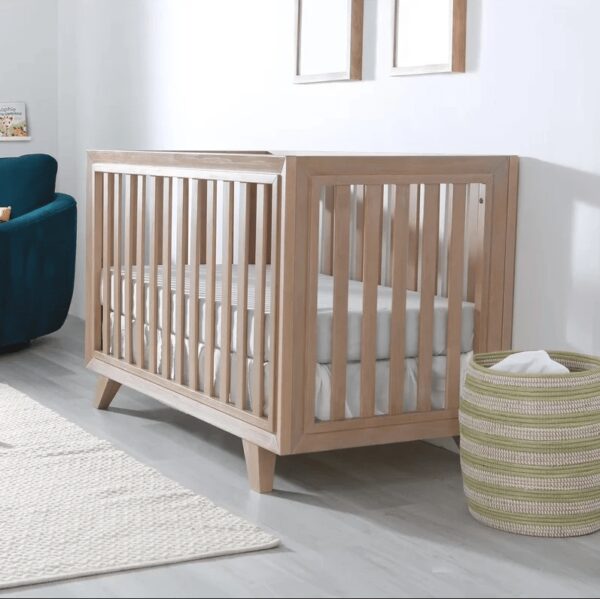 Devon 3-in-1 Convertible Crib (Black/White, White, Almond, Almond/White & Grey) - Image 3