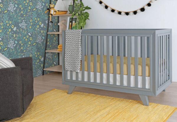 Devon 3-in-1 Convertible Crib (Black/White, White, Almond, Almond/White & Grey) - Image 5