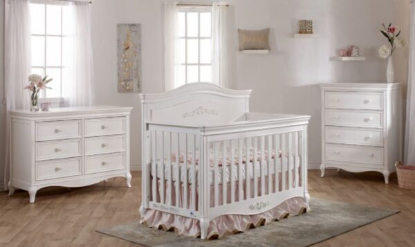Diamond Decor Forever Convertible Crib in Vintage White