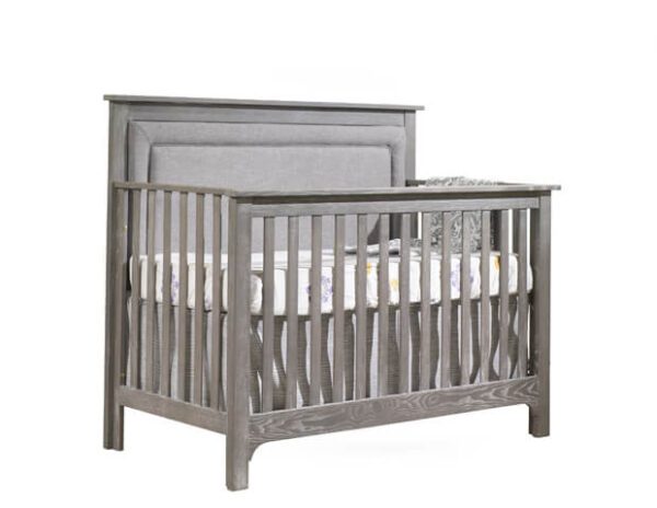 NEST Juvenile Emerson “5-in-1″ Convertible Crib with Upholstered Panel (Sugar Cane, Owl, White, Grigio) - Image 2