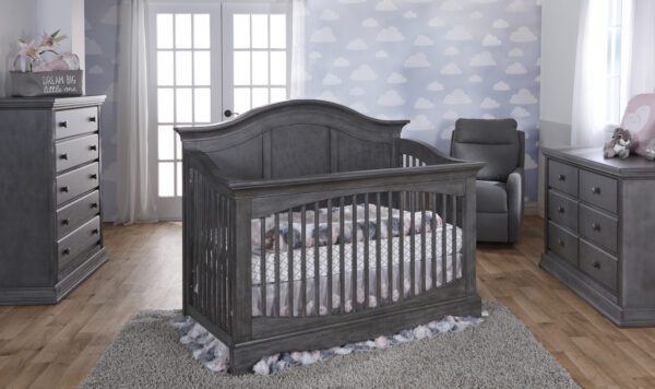 Emma Forever Convertible Crib (Distressed Granite, Stone and Vintage White) - Image 4