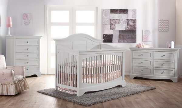 Emma Forever Convertible Crib (Distressed Granite, Stone and Vintage White)