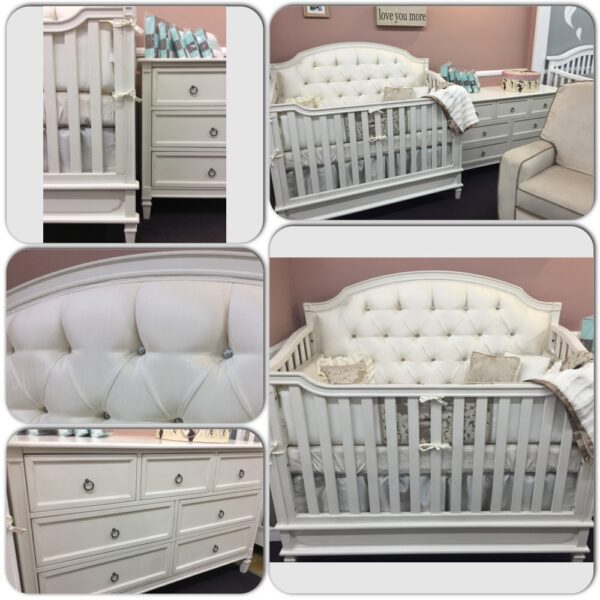 Heaven Custom Made Tufted Crib w/ Crystals - Image 4