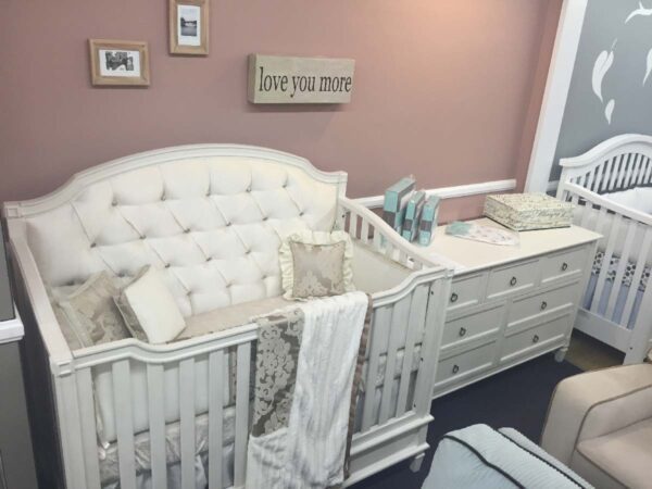 Heaven Custom Made Tufted Crib w/ Crystals - Image 2