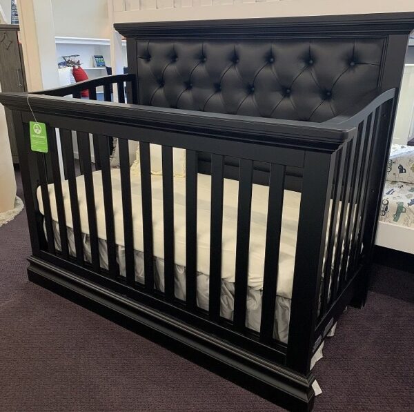 Ridge Custom Tufted 4-in-1 Convertible Crib (Black, Cloud and Cashew)