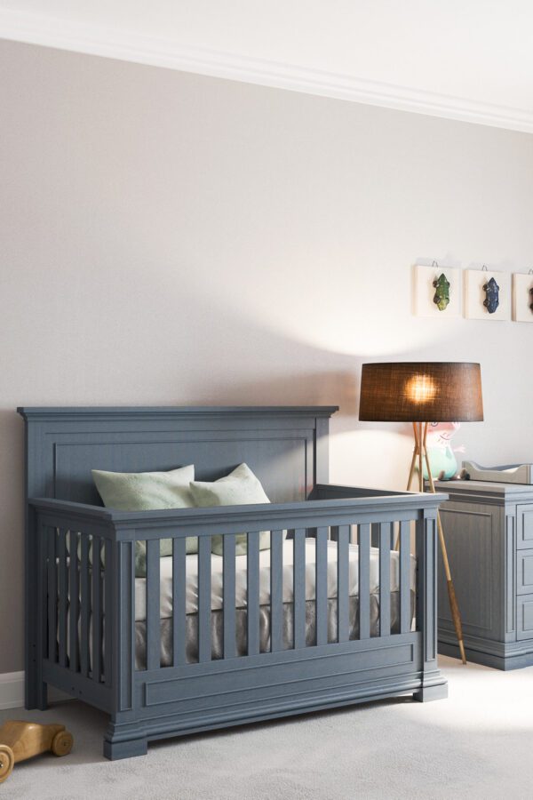 SILVA Jackson Convertible Crib (Storm, White, Flint) - Image 3